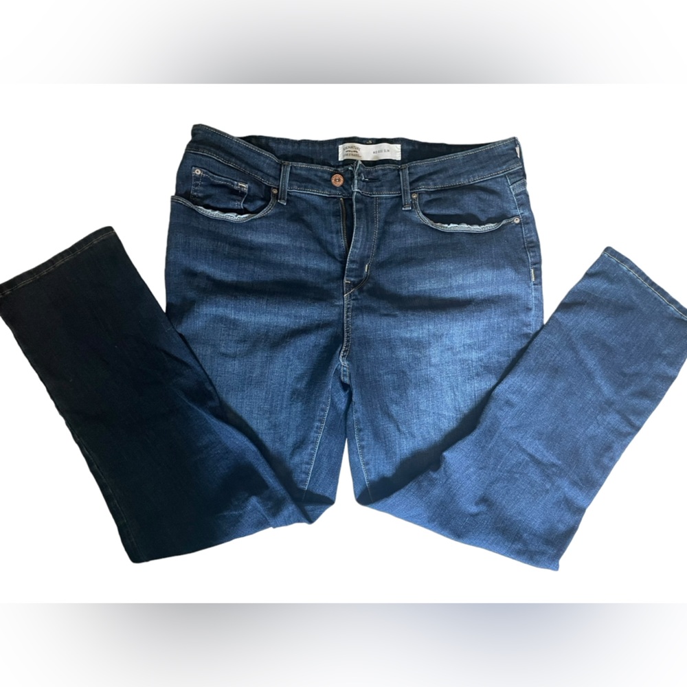 Levi's Women's Mid Rise Slim SKINNY Jeans Deep Indigo Blue Size 16S W33xL28